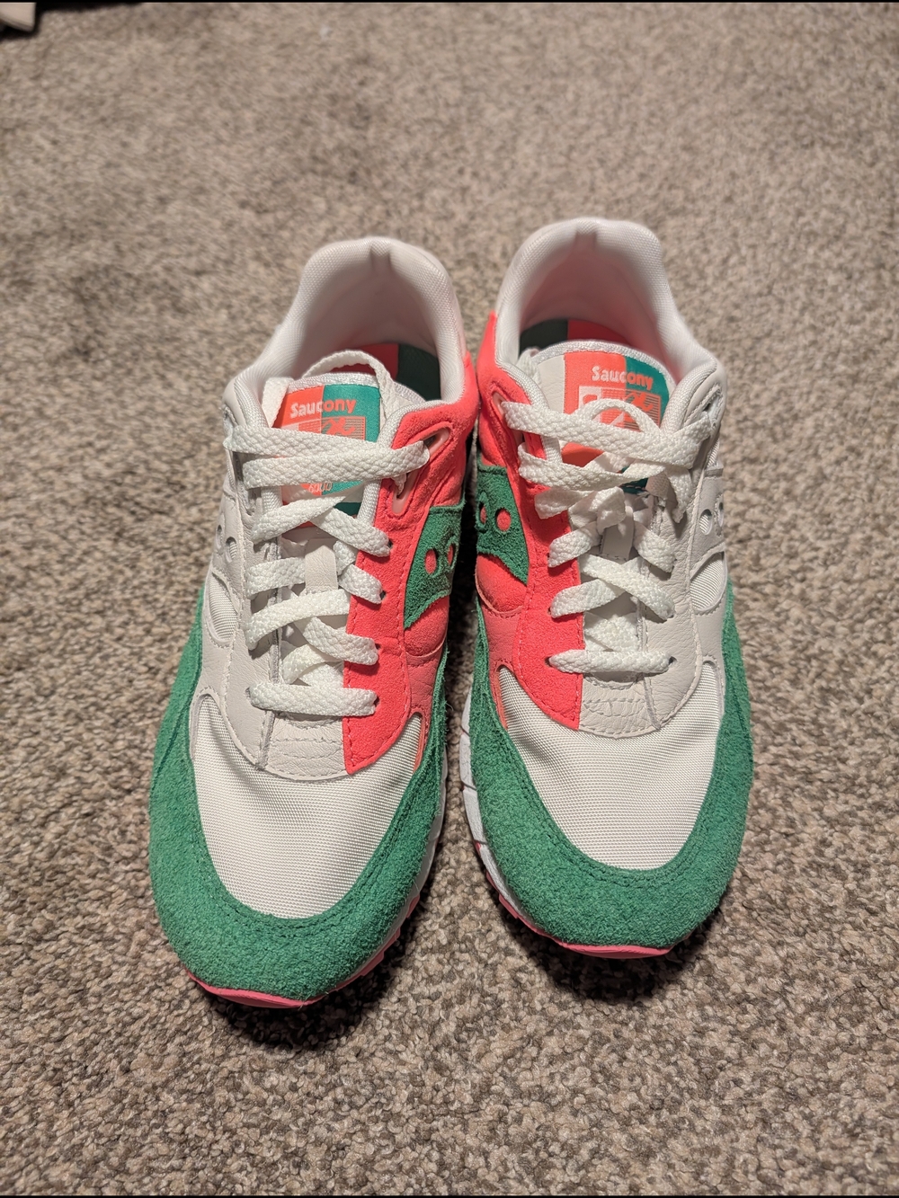 Saucony Women's Shadow 6000 "Split" Low Top Sneakers - Green & White